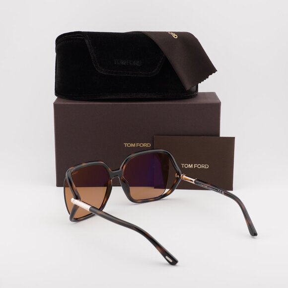 Tom Ford Solange-02 FT1089 52E Square Sunglasses - Dark Havana\Brown - Picture 10 of 10